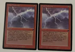 (2)- MTG Chain Lightning (Legends) Magic the Gathering **Two Copies** - Image 1