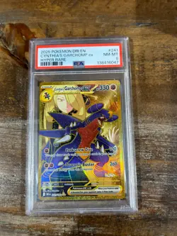 POKEMON 2025 Destined Rivals Hyper Rare CYNTHIA'S GARCHOMP EX #241 PSA 8 RARE - Image 1