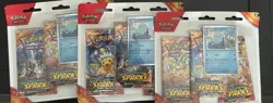 Pokemon TCG Scarlet & Violet Surging Sparks 3 Pack Blister Zapdos & Quagsire x3 - Image 1