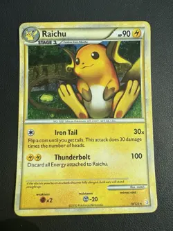 POKEMON TCG RAICHU 10/123 HEART GOLD SOUL SILVER RARE HOLO!! - Image 1