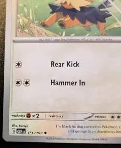 Herdier 171/197 Common Scarlet & Violet: Obsidian Flames Pokemon TCG - Image 4