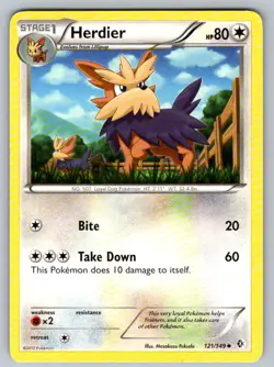 Herdier 121/149 Uncommon Boundaries Crossed Pokemon Near Mint - Image 1