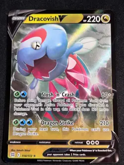 Dracovish V 114/172 Holo V Rare Brilliant Stars Pokemon Near Mint - Image 1