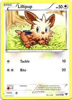 Lillipup 108/146 Common XY Pokemon Near Mint - Image 1