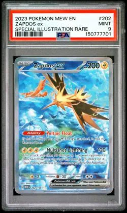 2023 POKEMON MEW EN-151 SPECIAL ILLUSTRATION RARE #202 ZAPDOS EX PSA 9 - Image 1