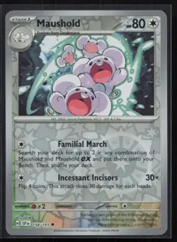 Maushold 158/191 Uncommon Surging Sparks Pokemon Reverse Holo Near Mint - Image 1