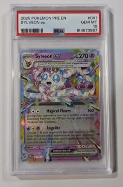 Sylveon Ex 2025 Pokemon Pre En-Prismatic Evolutions #041/131 PSA 10 - Image 1