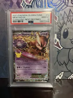 PSA 10 GEM MINT Mewtwo EX 54/99 Celebrations Classic Collection Holo Pokemon TCG - Image 1