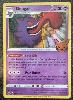 Pokemon Halloween 2021 Gengar 057/198 Holo Trick or Trade BOOster Holo Promo NM - Image 1