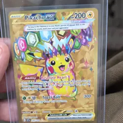 Pokemon TCG Pikachu ex Hyper Rare Holo Full Art 247/191 Sv08 English 2024 - Image 1