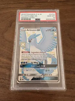 2019 Pokemon TCG Articuno GX SV54/SV94 PSA 10 Hidden Fates Full Art - Image 1