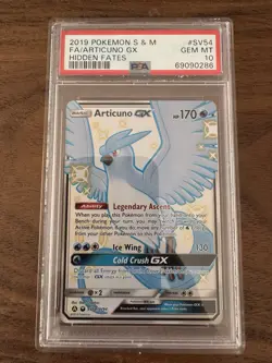 2019 Pokemon TCG Articuno GX SV54/SV94 PSA 10 Hidden Fates Full Art - Image 4