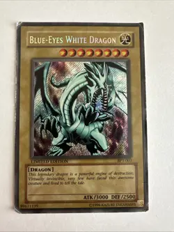 YuGiOh TCG Blue-Eyes White Dragon Secret Rare BPT-009 2003 Collectors Tin HP - Image 1
