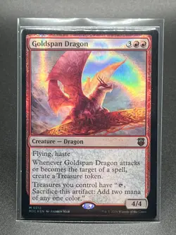 MTG Goldspan Dragon 0212 Modern Horizons 3 Ripple Foil Mythic Creature - Image 1