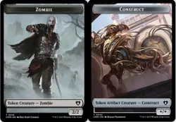 MTG Zombie (0019) // Construct (0042) Double-Sided Token - Foil NM-Mint Commande - Image 1