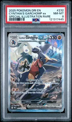 2025 Pokemon Dri EN-Destined Rivals Cynthia's Garchomp EX SIR PSA 8 #232 - Image 1