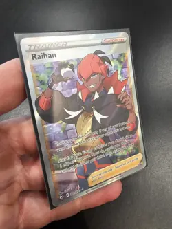Pokemon TCG Evolving Skies Trainer Raihan 202/203 Full Art Holo Ultra Rare Card - Image 5