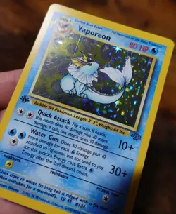 Vaporeon 12/64 1st Edition Jungle Set Holo Rare Pokemon Card LP - Image 3