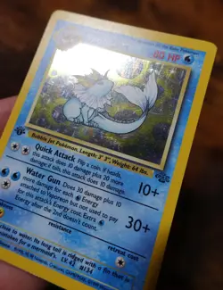 Vaporeon 12/64 1st Edition Jungle Set Holo Rare Pokemon Card LP - Image 4