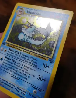 Vaporeon 12/64 1st Edition Jungle Set Holo Rare Pokemon Card LP - Image 5
