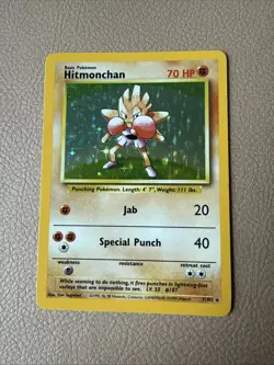 HITMONCHAN 7/102 Holo Rare Base Set Unlimited WOTC 1999 - Pokemon Card - Image 1
