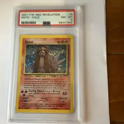 Pokemon card, Neo Revelation Entei Holo graded 8 - Image 1