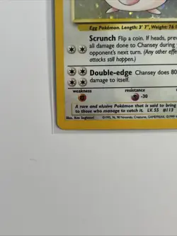 Pokemon Chansey Holo Rare TCG Card Base Set Unlimited 3/102 - Image 3