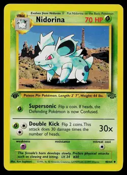 Pokemon Card Nidorina 40/64 Jungle 1st Edition - Image 1
