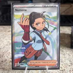 Pokemon TCG Nemona Trainer Paldean Fates Full Art Holo Ultra Rare Card 229/091 - Image 1