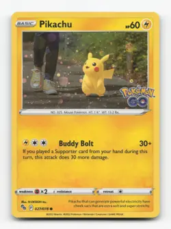 Pokemon TCG - Pikachu 027/078 Near Mint Common Pokemon GO (Cosmo Holo) - Image 1