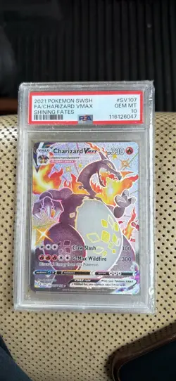 Pokemon Charizard VMAX SV107 Shining Fates Shiny Vault PSA 10 Full Art Holo - Image 1