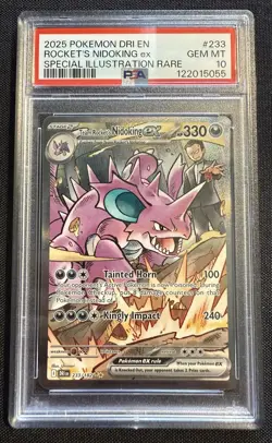 Team Rocket's Nidoking ex 233/182 Pokemon SV10: Destined Rivals SIR PSA 10 - Image 1