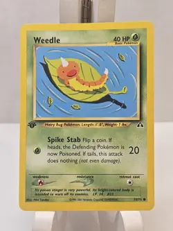 Pokemon 1st Edition Weedle 70/75 Neo Discovery Common NM - Mint - Image 1