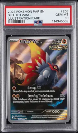 2023 POKEMON PAR EN-PARADOX RIFT ILLUSTRATION RARE #203 SLITHER WING PSA 10 - Image 1
