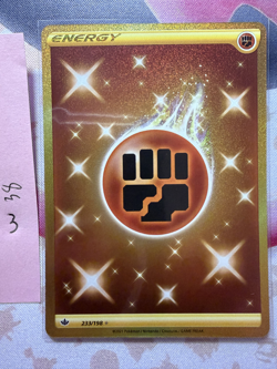 Pokemon TCG Fighting Energy 233/198 Gold Secret Rare Holo NM - Image 1