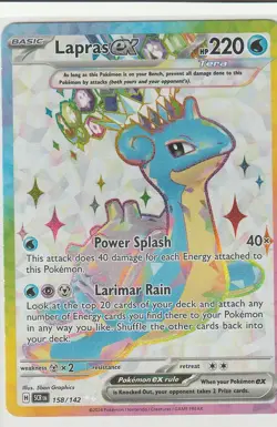 Pokemon TCG Lapras ex - 158/142 - SV07: Stellar Crown (SCR) Near Mint NM - Image 1