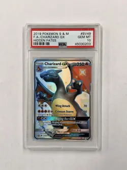 2019 Pokemon S & M Hidden Fates #SV49 FA Charizard GX PSA 10 GEM MINT - Image 1