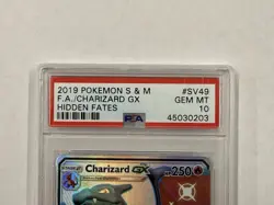2019 Pokemon S & M Hidden Fates #SV49 FA Charizard GX PSA 10 GEM MINT - Image 3