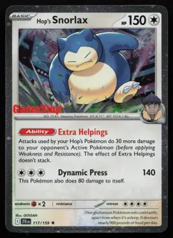 Hop's Snorlax 117/159 GAMESTOP Exclusive Promo Cosmos Holo Pokemon English NM - Image 1