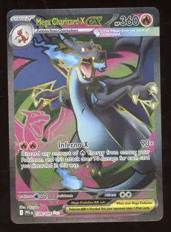 2025 Mega Evolution Phantasmal Flames Mega Charizard X ex Secret Rare #109/094 - Image 1