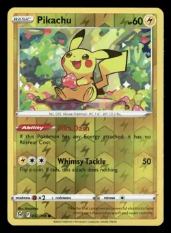 Pikachu 052/196 Common Lost Origin Pokemon Reverse Holo NM/M - Image 1