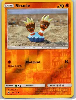 Pokemon TCG Binacle 66/131 Forbidden Light Rev Holo LP - Image 1