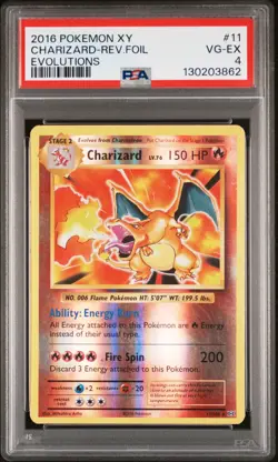 2016 POKEMON XY EVOLUTIONS #11 CHARIZARD-REVERSE FOIL PSA 4 - Image 1