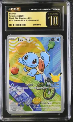 Pokemon Squirtle 039 Black Star Promo First Partner - CGC 10 PRISTINE - Image 1