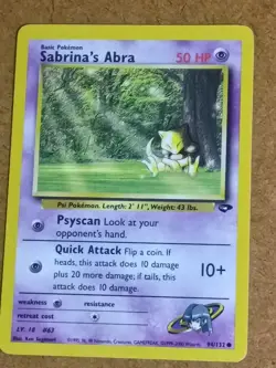 Sabrina's Abra 94/132 Common Gym Challenge Pokemon Unlimited Lightly Played - Image 1