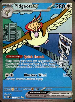 Pidgeot ex 225/197 Holo - Pokemon SV03: Obsidian Flames - NM - Image 1
