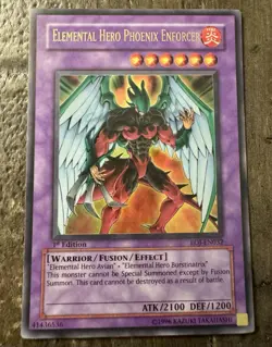 Yu-Gi-Oh Elemental HERO Phoenix Enforcer EOJ-EN032 1st Ed Ultra Rare - Image 1