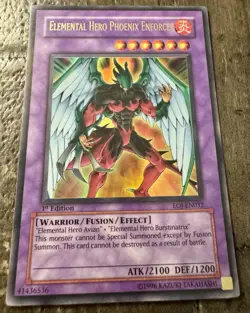 Yu-Gi-Oh Elemental HERO Phoenix Enforcer EOJ-EN032 1st Ed Ultra Rare - Image 2