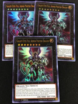 YUGIOH GALAXY EYES FULL ARMOR PHOTON DRAGON DUPO-EN063 1ST ULTRA X3 (NM) - Image 1