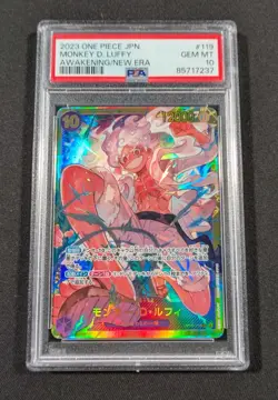 One Piece Japanese Holo Monkey D. Luffy OP05-119 PSA 10 GEM MT Awakening New Era - Image 1